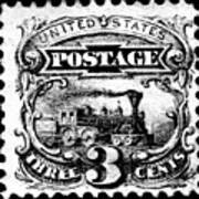 1869 United States - No.114 - 3cts. Black And White Proof - Stamp Art Art Print
