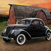 1937 Ford Coupe, Carver County Barn Art Print