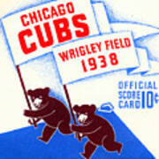 1938 Chicago Cubs Score Card Art Art Print