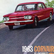 1963 Corvair Brochure Cover Art Print