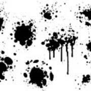 Black Paint Splatters #2 Art Print