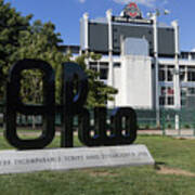 Ohio Script Statue At Ohio State University #2 Art Print