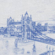 River Thames And Tower Bridge At Dusk, London, England #2 Art Print