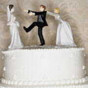 Wedding Cake Visual Metaphor With Figurine Cake Toppers #2 Art Print