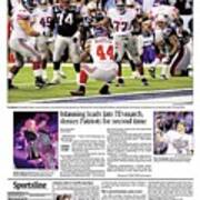 2012 Giants Vs. Patriots Usa Today Sports Section Front Art Print