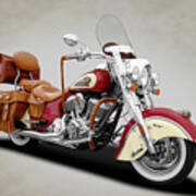 2015 Indian Chief Vintage Motorcycle  -  2015indianchiefvintagecyclewhitext154320 Art Print
