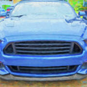 2017 Blue Ford Mustang Gt 5.0 X231 Art Print