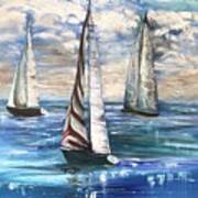 Sailboat Regatta At Delray Beach Florida Art Print