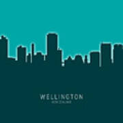 Wellington New Zealand Skyline #21 Art Print