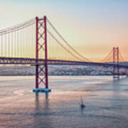 25 De Abril Bridge Art Print