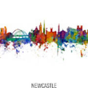 Newcastle England Skyline #25 Art Print