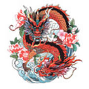 Tattoo Style Dragon #259 Art Print