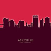 Asheville North Carolina Skyline #26 Art Print