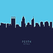 Perth Australia Skyline #26 Art Print