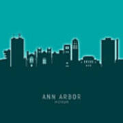 Ann Arbor Michigan Skyline #28 Art Print