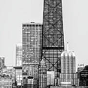 Chicago Hancock Building Black And White Picture #3 Art Print