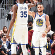Stephen Curry And Kevin Durant Art Print