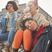 Young Confident Group Of Women Hanging Out #3 Art Print