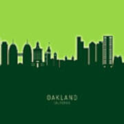 Oakland California Skyline #32 Art Print