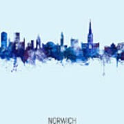 Norwich England Skyline #33 Art Print