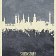 Shrewsbury England Skyline #36 Art Print