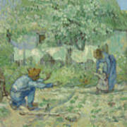 First Steps, After Millet, From 1890 Art Print