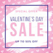 Valentine’s Day Design For Advertising, Banners, Leaflets And Flyers. #4 Art Print