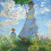 Woman With A Parasol - Madame Monet And Her Son #4 Art Print
