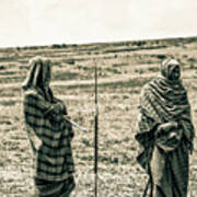 Maasai Warriors Landscape Tanzania 4337 Art Print