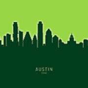 Austin Texas Skyline #48 Art Print