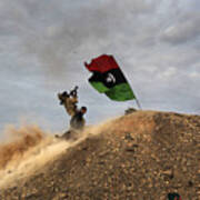 Opposition Rebels Battle Gaddafi Forces In Eastern Libya Art Print