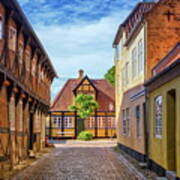 Street And Houses In Ribe Town, Denmark #5 Art Print