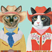 Rodeo Cats #6 Art Print