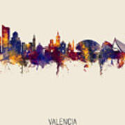 Valencia Spain Skyline #6 Art Print