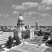 Illinois State Capitol In Springfield Illinois In Black And White #7 Art Print