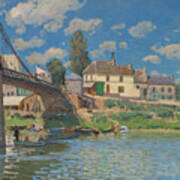 The Bridge At Villeneuve-la-garenne By Alfred Sisley Art Print