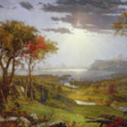 Autumn On The Hudson River By Jasper Francis Cropsey Art Print