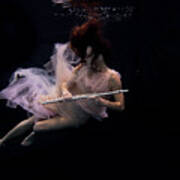 Nina Underwater For The Hydroflute Project #8 Art Print