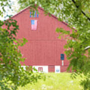 A Barn And A Flag Art Print