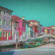 A Canal On Burano Art Print