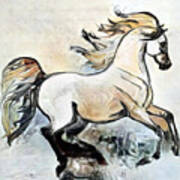 A Cantering Horse 002 Art Print