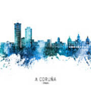 A Coruna Spain Skyline #75 Art Print