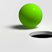 A Green Ball And Hole Art Print