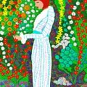 A Lady In The Garden Art Print