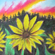 A Sunflower Tiding Art Print