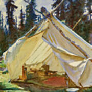 A Tent In The Rockies Art Print