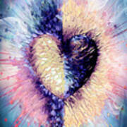 Abstract 3d Love Heart Art Print