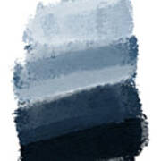 Abstract Brush Strokes In Shades Of Blue Art Print