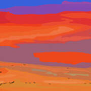 Abstract Coastal Sunset Art Print