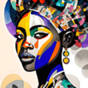 Abstract Portrait - African 2 Art Print